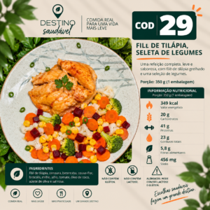 Cod 29-Filé de Tilápia, Seleta de Legumes