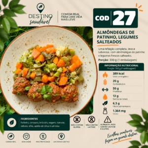 Cod 27-Almôndegas de Patinho com Legumes Salteados