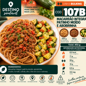 Cod 107B-Macarrão, Patinho Moído e Abobrinha