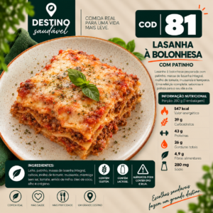 Cod 81-Lasanha à Bolonhesa