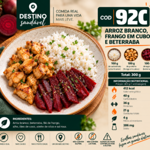 Cod 92C-Arroz Branco, Frango em Cubos e Beterraba