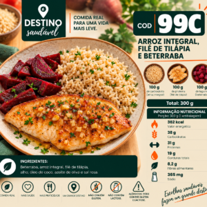 Cod 99C-Arroz Integral, Filé de Tilápia e Beterraba