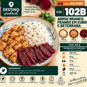 Cod 102B-Arroz Branco, Frango em Cubos e Beterraba