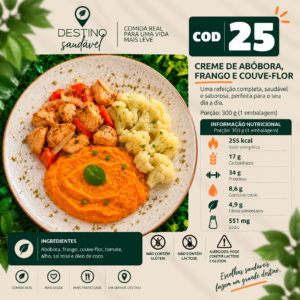 Cod 25-Creme de Abóbora, Frango e Couve-Flor