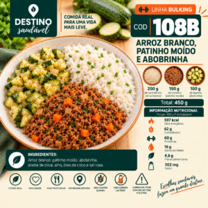 Cod 108B-Arroz Branco, Patinho e Abobrinha