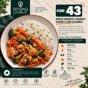Cod 43-Arroz Branco, Frango Xadrez