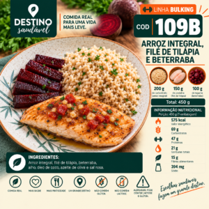 Cod 109B-Arroz Integral, Filé de Tilápia e Beterraba