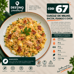 Cod 67-Cuscuz de Milho com Bacon, Frango e Ovos
