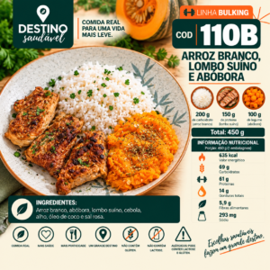 Cod 110B-Arroz Branco, Lombo Suíno e Abóbora
